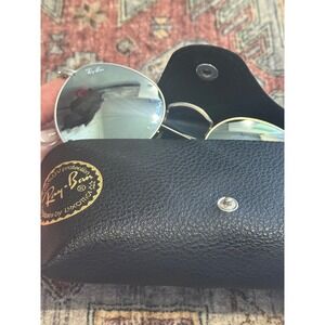 Ray-Ban Round Metal Silver Mirror Sunglasses RB3447 019/30 50mm Italy Case